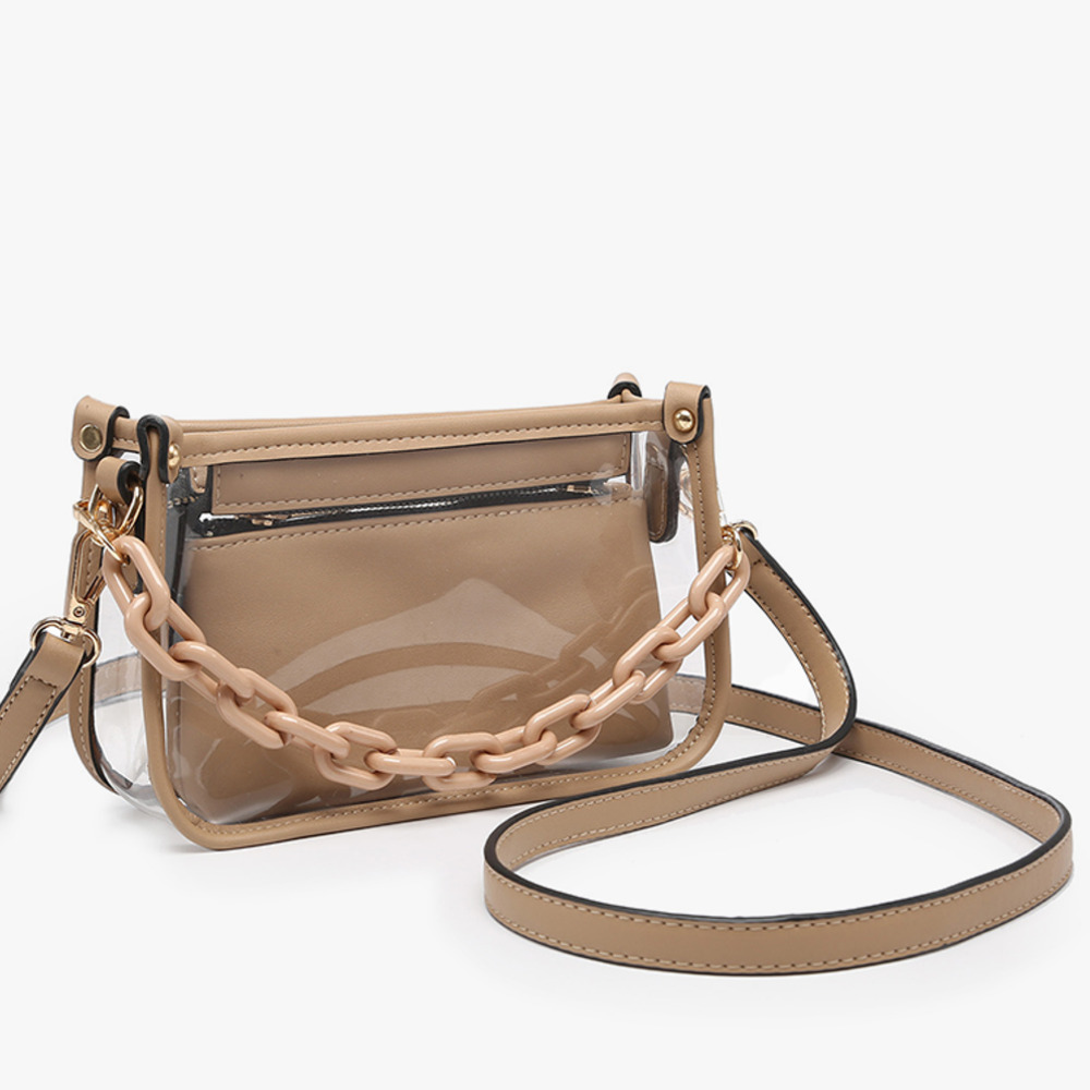 Jessica Clear Duo Crossbody Strap Chain Strap Purple - Picture 4 of 5